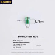 S-PARTS MAGENE QED Titanium Disc Brake Bolt Kit Hydraulic Hose Bolt (Shift&Brake Lever & Caliper) (1pc) Green
