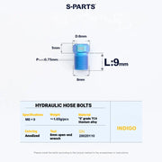S-PARTS MAGENE QED Titanium Disc Brake Bolt Kit Hydraulic Hose Bolt (Shift&Brake Lever & Caliper) (1pc) Indigo