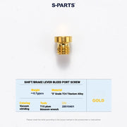 S-PARTS MAGENE QED Titanium Disc Brake Bolt Kit Shifter Bleed Port Screw (Small) (1pc) Gold