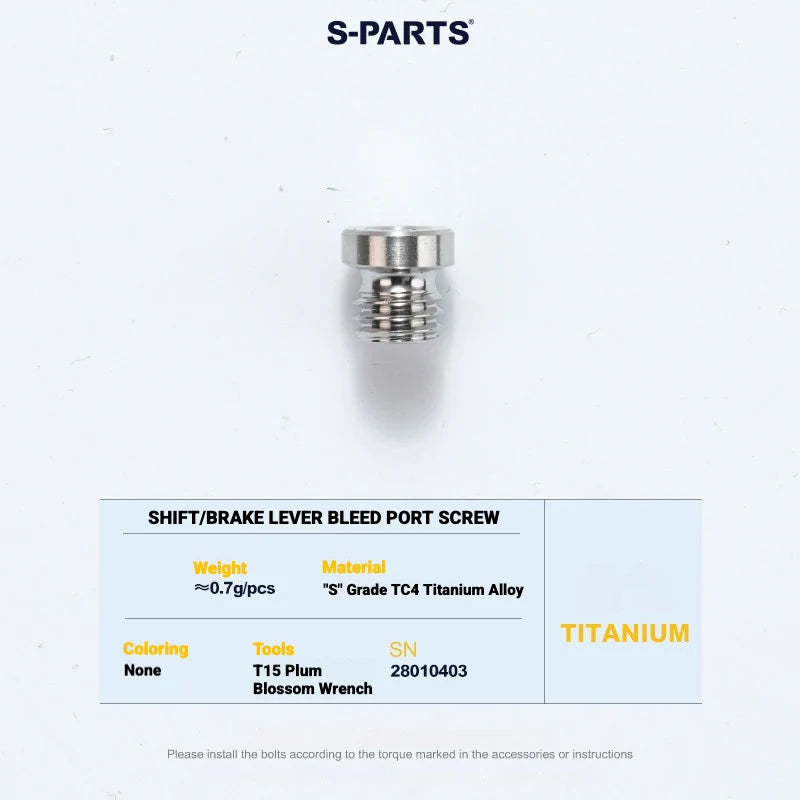 S-PARTS MAGENE QED Titanium Disc Brake Bolt Kit Shifter Bleed Port Screw (Small) (1pc)