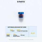 S-PARTS MAGENE QED Titanium Disc Brake Bolt Kit Shifter Bleed Port Screw (Small) (1pc) Blue