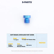 S-PARTS MAGENE QED Titanium Disc Brake Bolt Kit Shifter Bleed Port Screw (Small) (1pc) Indigo