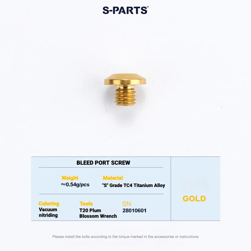 S-PARTS MAGENE QED Titanium Disc Brake Bolt Kit Caliper Bleed Screw B (1pc) Gold