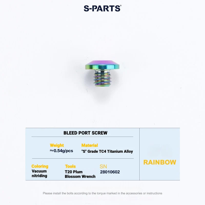 S-PARTS MAGENE QED Titanium Disc Brake Bolt Kit Caliper Bleed Screw B (1pc) Rainbow