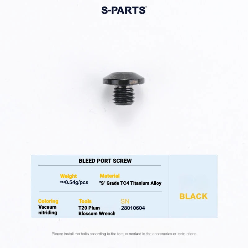 S-PARTS MAGENE QED Titanium Disc Brake Bolt Kit Caliper Bleed Screw B (1pc) Black