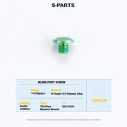S-PARTS MAGENE QED Titanium Disc Brake Bolt Kit Caliper Bleed Screw B (1pc) Green