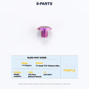 S-PARTS MAGENE QED Titanium Disc Brake Bolt Kit Caliper Bleed Screw B (1pc) Purple