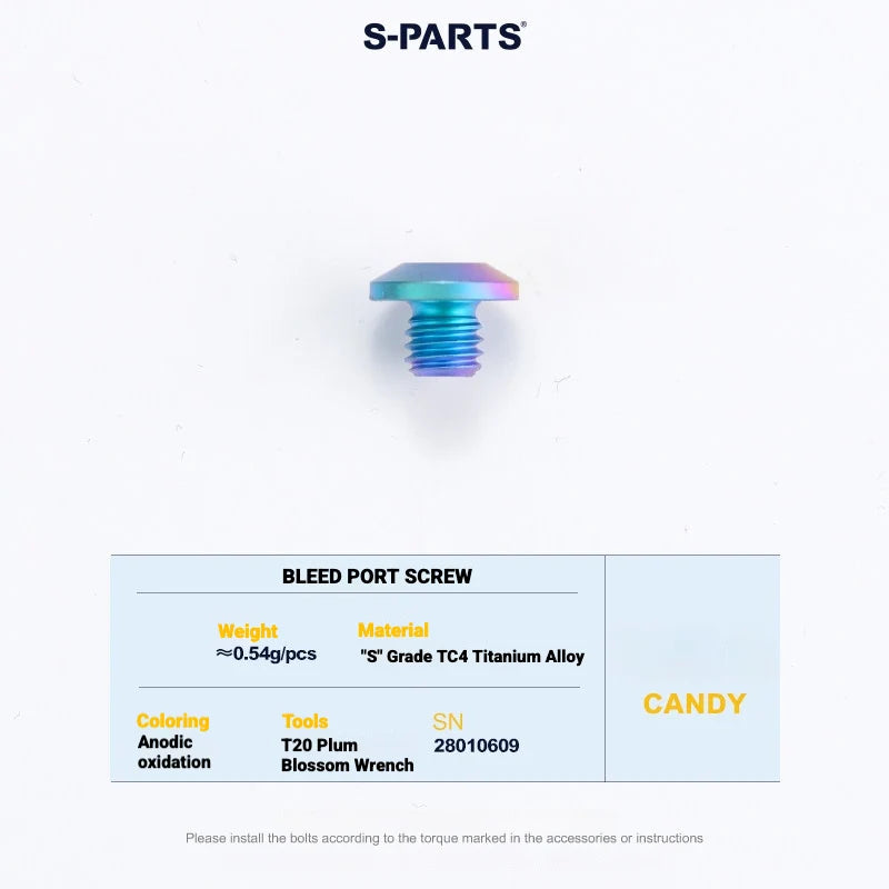 S-PARTS MAGENE QED Titanium Disc Brake Bolt Kit Caliper Bleed Screw B (1pc) Candy