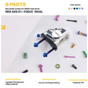 S-PARTS Road Bike Disc Brake Titanium Alloy Screw Set for SRAM RED / Force / Rival 12-Speed AXS