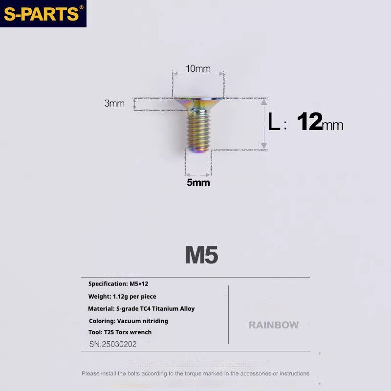 S-PARTS Road Bike Disc Brake Titanium Alloy Screw Set for SRAM RED / Force / Rival 12-Speed AXS