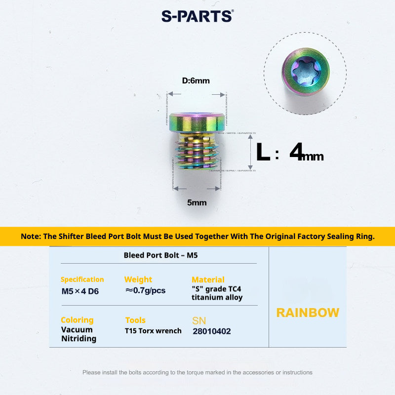 S-PARTS Road Bike Disc Brake Titanium Alloy Screw Set for SRAM RED / Force / Rival 12-Speed AXS