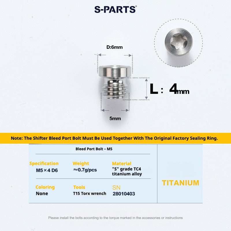 S-PARTS Road Bike Disc Brake Titanium Alloy Screw Set for SRAM RED / Force / Rival 12-Speed AXS