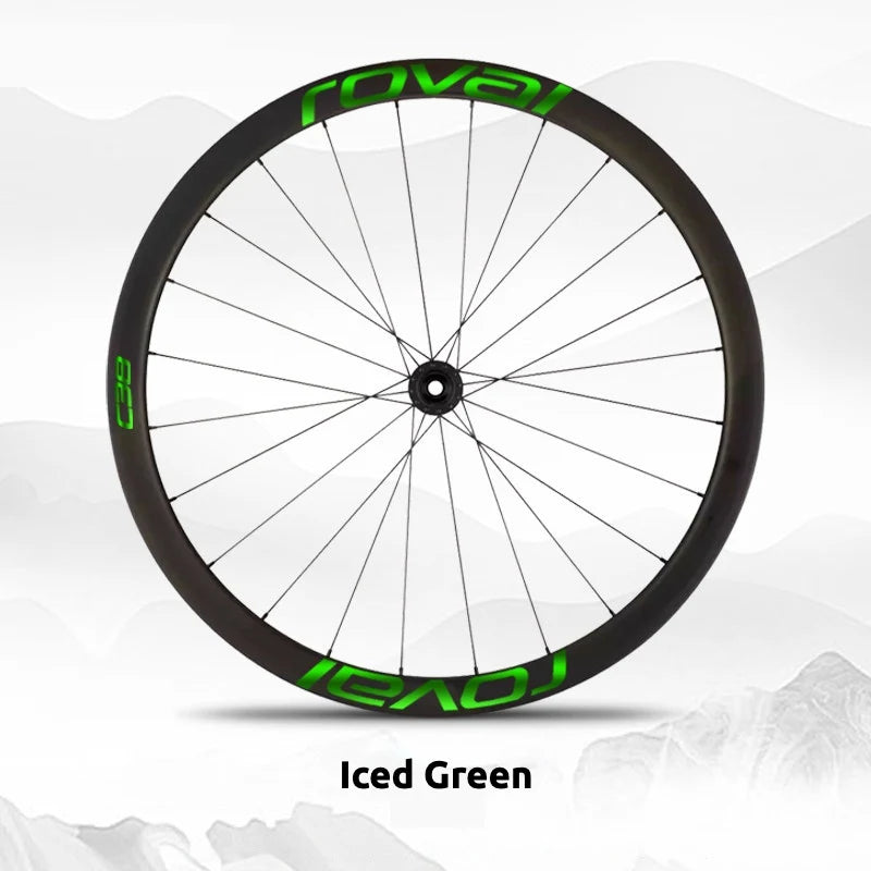 S-PARTS Roval C38 DISC Wheel Decal Kit for Specialized Roval Carbon Wheels Ice Green