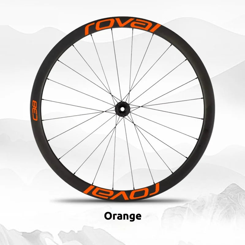 S-PARTS Roval C38 DISC Wheel Decal Kit for Specialized Roval Carbon Wheels Orange Red