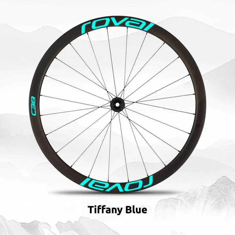S-PARTS Roval C38 DISC Wheel Decal Kit for Specialized Roval Carbon Wheels Tiffany Blue