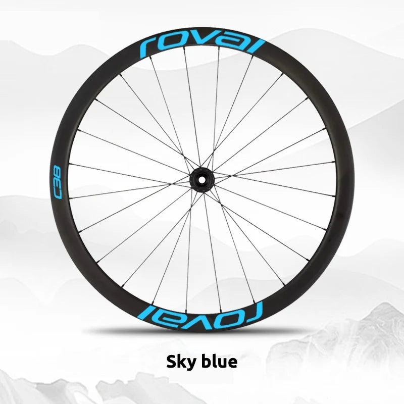 S-PARTS Roval C38 DISC Wheel Decal Kit for Specialized Roval Carbon Wheels Sky Blue