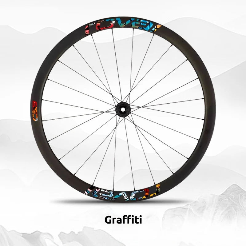 S-PARTS Roval C38 DISC Wheel Decal Kit for Specialized Roval Carbon Wheels Floral Mix