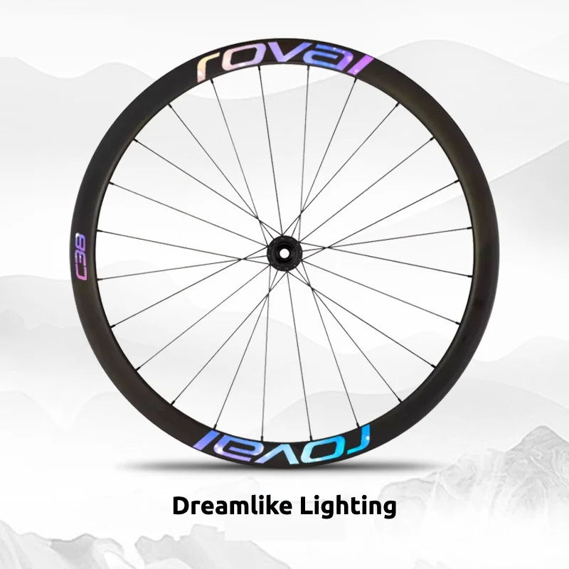 S-PARTS Roval C38 DISC Wheel Decal Kit for Specialized Roval Carbon Wheels Dream Light
