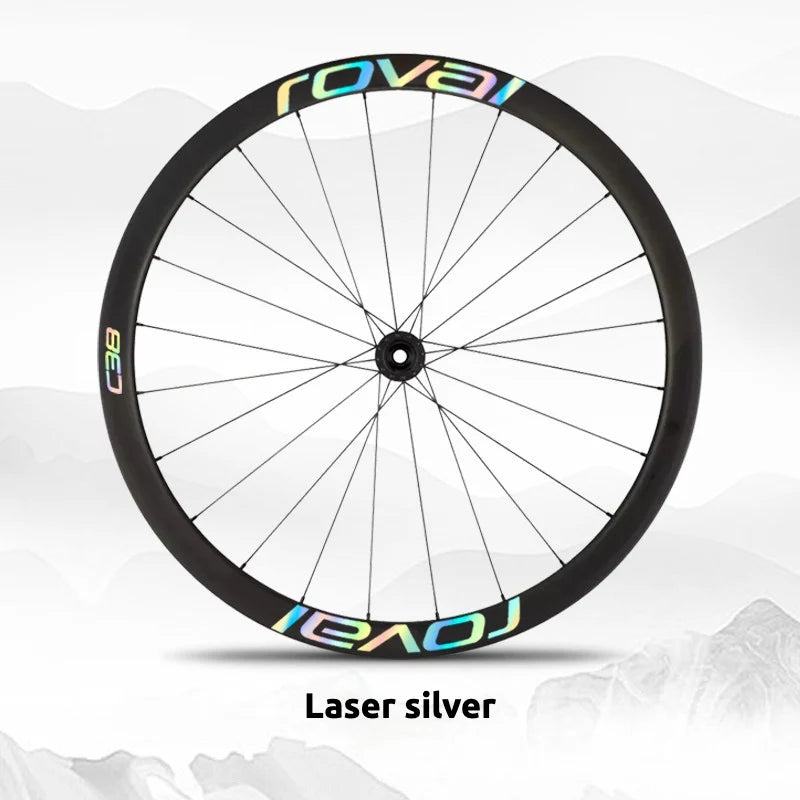 S-PARTS Roval C38 DISC Wheel Decal Kit for Specialized Roval Carbon Wheels Laser Silver