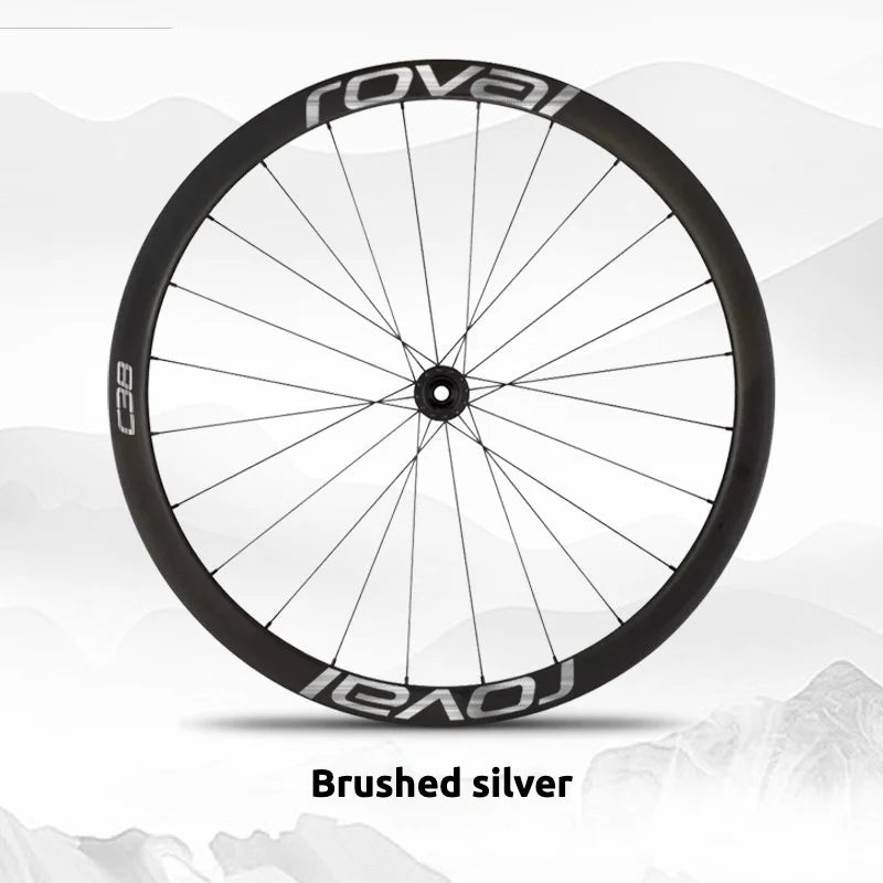 S-PARTS Roval C38 DISC Wheel Decal Kit for Specialized Roval Carbon Wheels Brushed Silver
