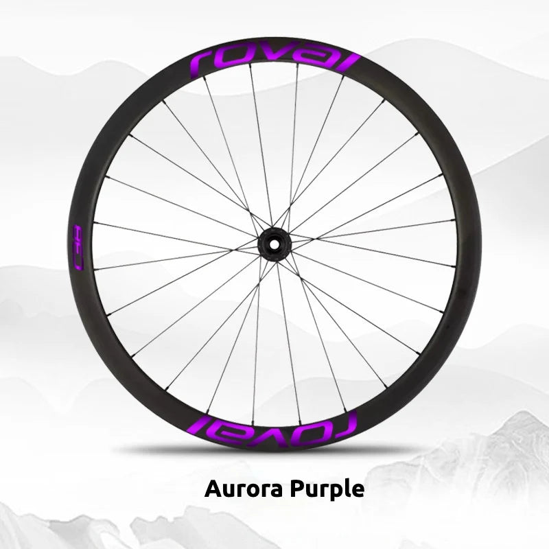 S-PARTS Roval C38 DISC Wheel Decal Kit for Specialized Roval Carbon Wheels Aurora Purple