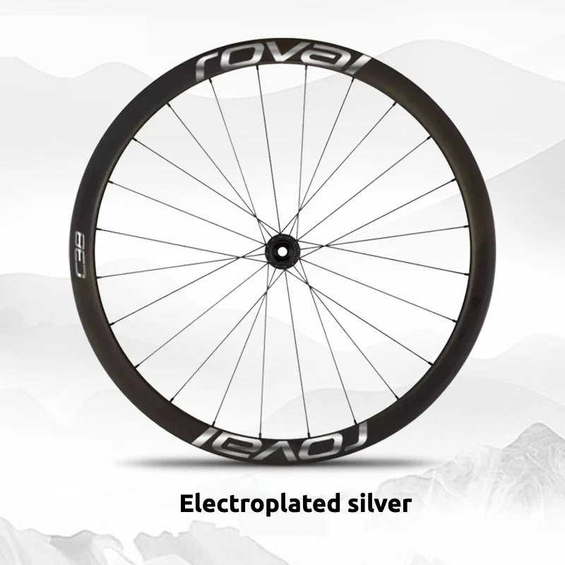 S-PARTS Roval C38 DISC Wheel Decal Kit for Specialized Roval Carbon Wheels Chrome Silver