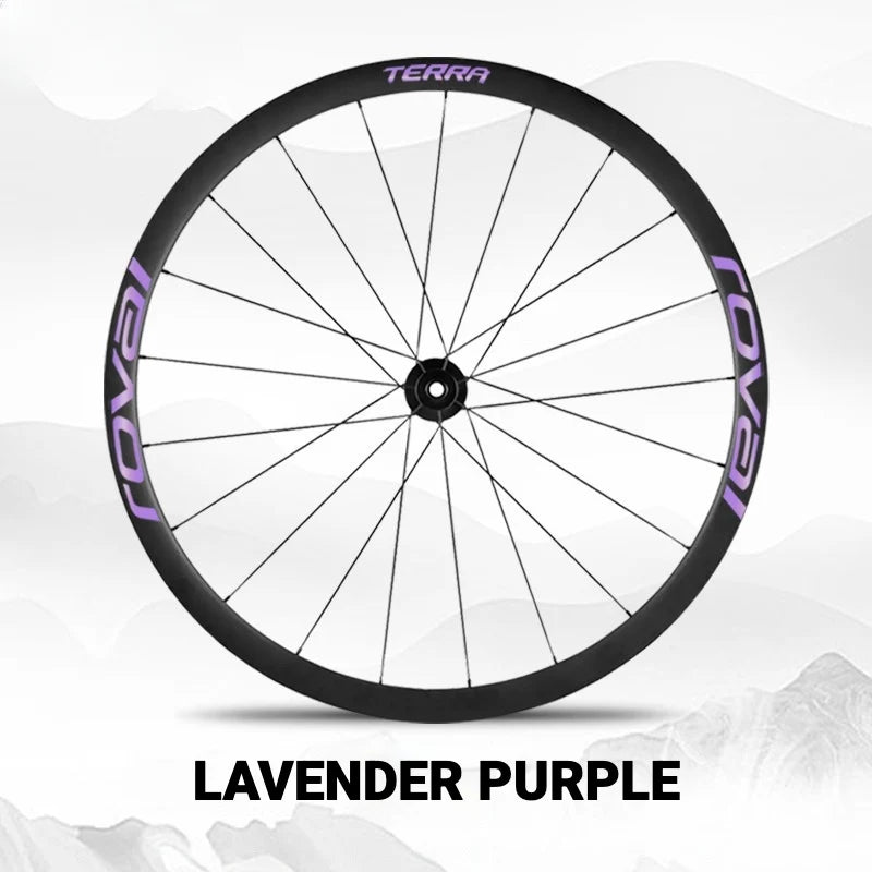 S-PARTS ROVAL TERRA Wheel Decal Kit Custom Color Logo Stickers for Gravel & Road Bike Wheels Lavender Purple