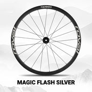 S-PARTS ROVAL TERRA Wheel Decal Kit Custom Color Logo Stickers for Gravel & Road Bike Wheels Magic Flash Silver