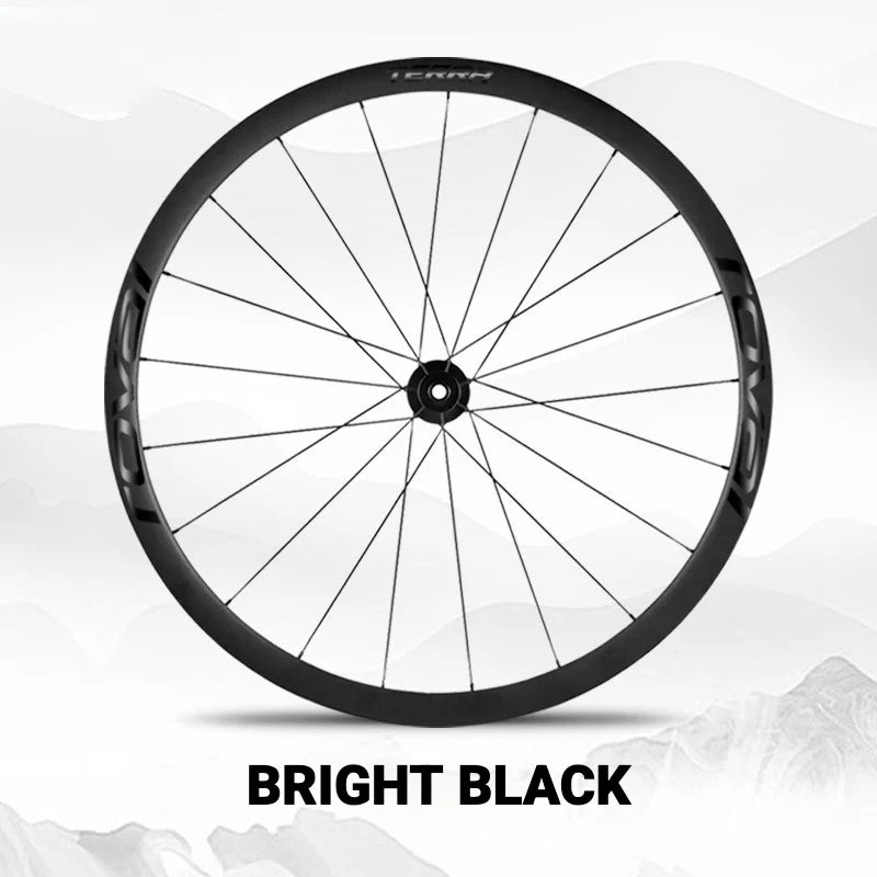 S-PARTS ROVAL TERRA Wheel Decal Kit Custom Color Logo Stickers for Gravel & Road Bike Wheels Gloss Black