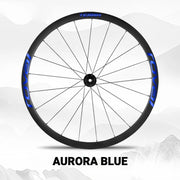 S-PARTS ROVAL TERRA Wheel Decal Kit Custom Color Logo Stickers for Gravel & Road Bike Wheels Aurora Blue