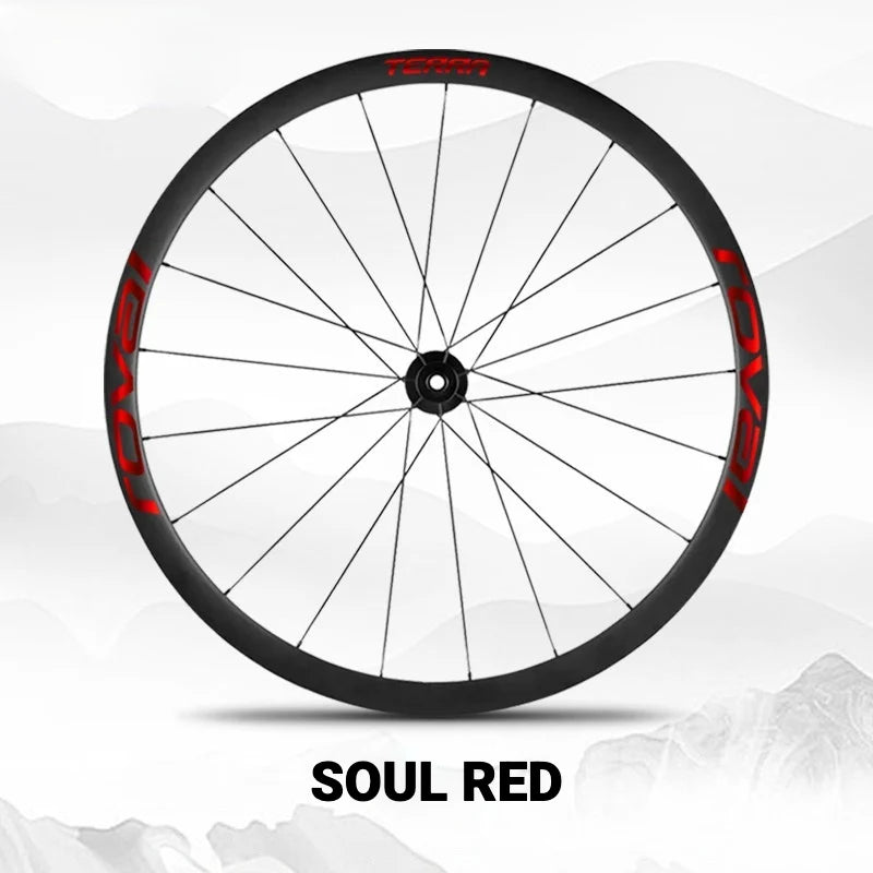 S-PARTS ROVAL TERRA Wheel Decal Kit Custom Color Logo Stickers for Gravel & Road Bike Wheels Soul Red