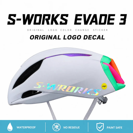 S-PARTS S-Works Evade 3 Helmet Decal Sticker Kit for Specialized Road Bike Helmet Logo Color Change