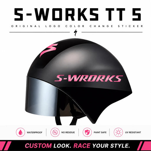 S-PARTS S-Works TT 5 Helmet Decal Sticker Kit for Specialized TT / Triathlon Aero Helmet Logo Color Change