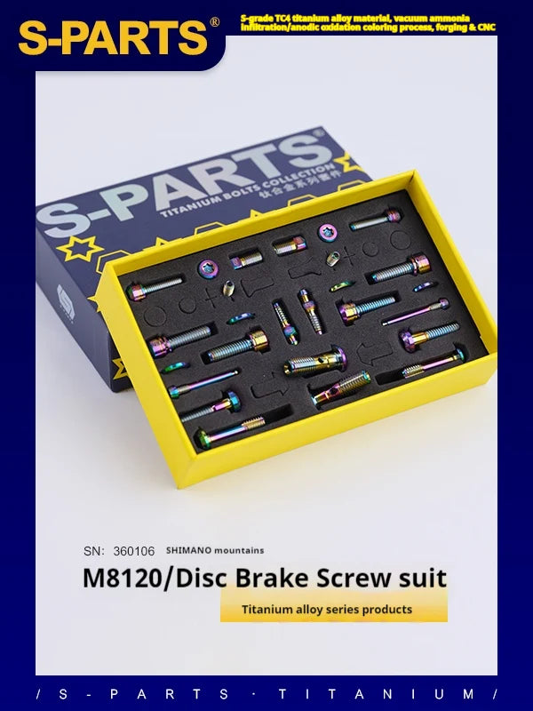 S-PARTS Shimano M8120 / M9120 Titanium Disc Brake Screw Set