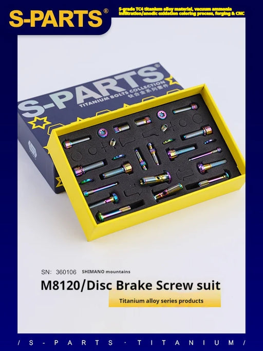 S-PARTS Shimano M8120 / M9120 Titanium Disc Brake Screw Set