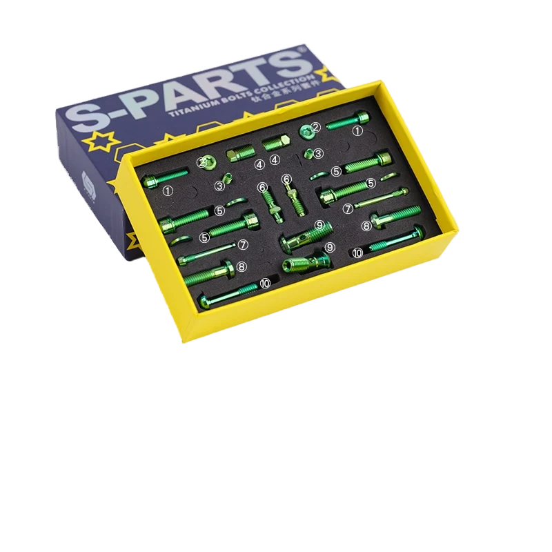 S-PARTS Shimano M8120 / M9120 Titanium Disc Brake Screw Set Green