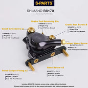 S-PARTS Shimano Road Shifter & Brake Titanium Screw Kit R7150 / R8000 / R8050 / R8170 / R7170 / R9270 / R8070 / R9100