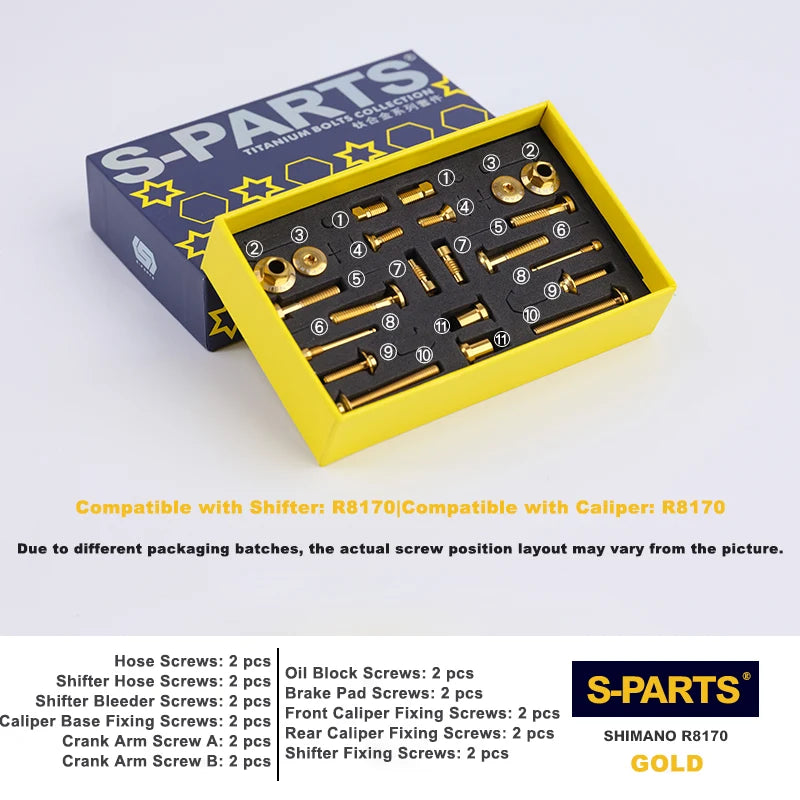 S-PARTS Shimano Road Shifter & Brake Titanium Screw Kit R7150 / R8000 / R8050 / R8170 / R7170 / R9270 / R8070 / R9100