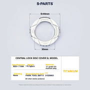S-PARTS SL Edition TC4 Titanium Center Lock Disc Rotor Lockring Titanium Grey