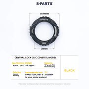 S-PARTS SL Edition TC4 Titanium Center Lock Disc Rotor Lockring Black