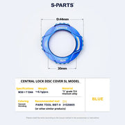 S-PARTS SL Edition TC4 Titanium Center Lock Disc Rotor Lockring Blue