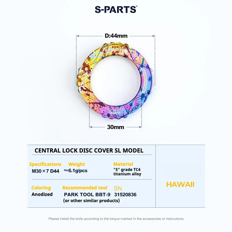 S-PARTS SL Edition TC4 Titanium Center Lock Disc Rotor Lockring Hawaii
