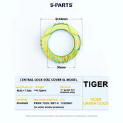 S-PARTS SL Edition TC4 Titanium Center Lock Disc Rotor Lockring TIGER Green-Gold