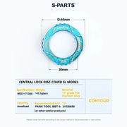 S-PARTS SL Edition TC4 Titanium Center Lock Disc Rotor Lockring Contour