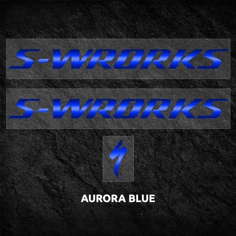 S-PARTS Specialized S-Works Aethos Frame Logo Cover Decal Aurora Blue