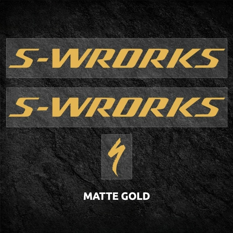 S-PARTS Specialized S-Works Aethos Frame Logo Cover Decal Matte Gold