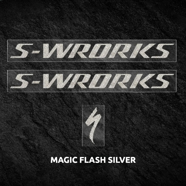 S-PARTS Specialized S-Works Enduro Frame Logo Cover Decal Flash Silver