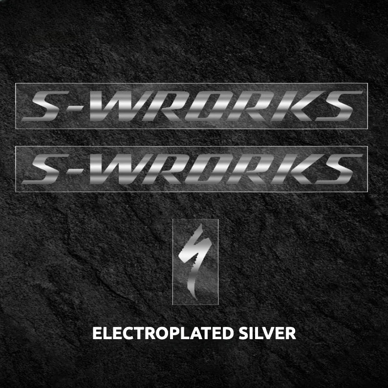 S-PARTS Specialized S-Works Tarmac SL8 Frame Logo Cover Decal Chrome Silver