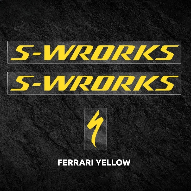 S-PARTS Specialized S-Works Tarmac SL8 Frame Logo Cover Decal Lemon Yellow