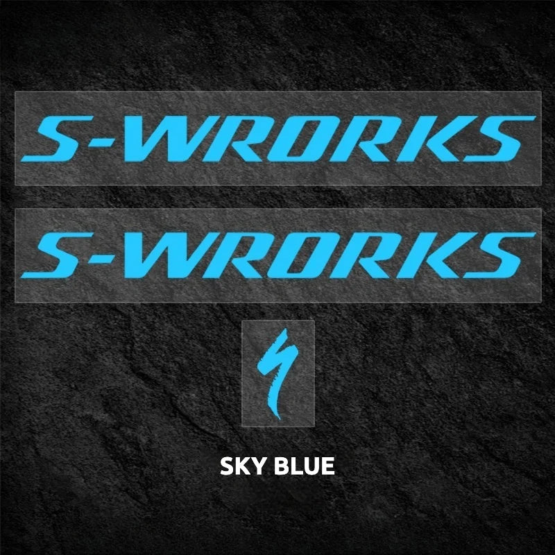 S-PARTS Specialized S-Works Tarmac SL8 Frame Logo Cover Decal Sky Blue